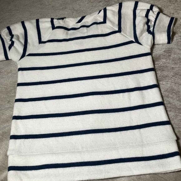 Girls CHASER NWT soft Stripped Short Sleeve top Blouse Blue Ivory Size 6 Preppy - Picture 7 of 7